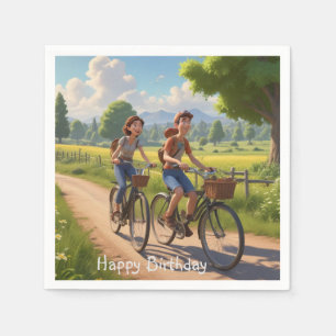 Servilleta De Papel Cumpleaños de la bicicleta
