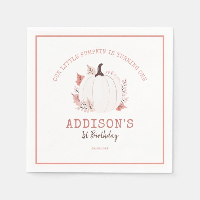 Servilleta De Papel Cumpleaños de la Calabaza Pequeña (Anverso)