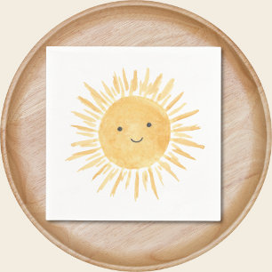 Servilleta De Papel Cumpleaños de la chica del sol amarillo