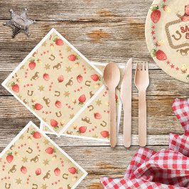 Servilleta De Papel Cumpleaños de la Estampida de Fresa