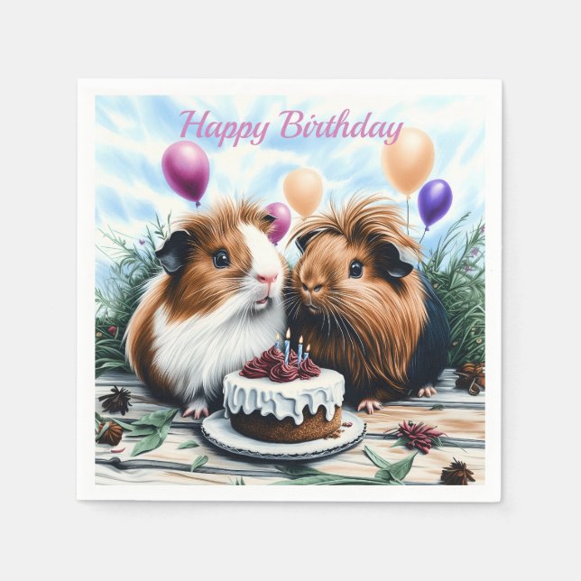 Servilleta De Papel Cumpleaños de la Fiesta de Aniversario del Cerdo d (Anverso)