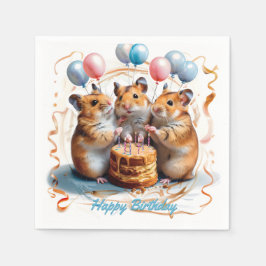 Servilleta De Papel Cumpleaños de la Fiesta de Cumpleaños de Hamsters