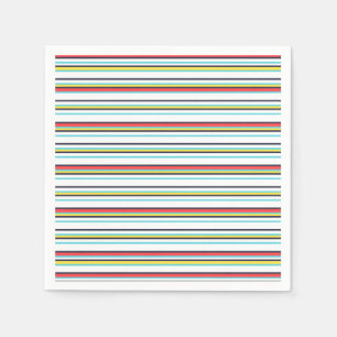 Servilleta De Papel Cumpleaños de la franja colorida horizontal del ca