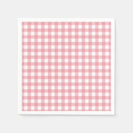 Servilleta De Papel Cumpleaños de la granja de gingham rosa