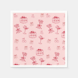 Servilleta De Papel Cumpleaños de la guinda en lo alto