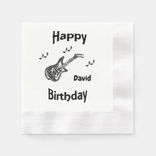 Servilleta De Papel Cumpleaños de la guitarra eléctrica