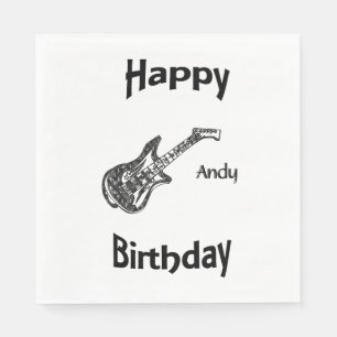 Servilleta De Papel Cumpleaños de la guitarra eléctrica