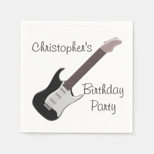Servilleta De Papel Cumpleaños de la guitarra eléctrica