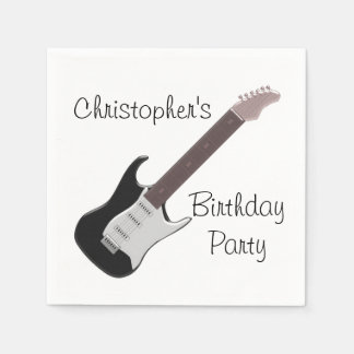 Servilleta De Papel Cumpleaños de la guitarra eléctrica