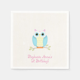 Servilleta De Papel Cumpleaños de la lechuza