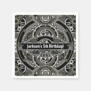 Servilleta De Papel Cumpleaños de la magia de Steampunk