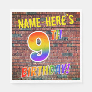 Servilleta De Papel ¡CUMPLEAÑOS de la mirada del arco iris de la