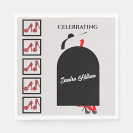 Servilleta De Papel Cumpleaños de la Moda Red Black Shoes de Guay