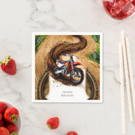 Servilleta De Papel Cumpleaños de la Motocicleta Rápida de los Niños