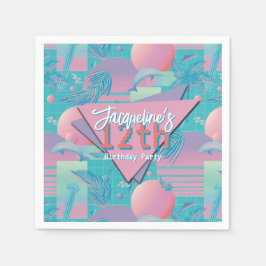 Servilleta De Papel Cumpleaños de la ola de vapor azul de verano