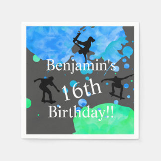 Servilleta De Papel Cumpleaños de la Patineta, 16º cumpleaños