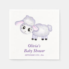Servilleta De Papel Cumpleaños de la pequeña oveja de cordero en Baby 