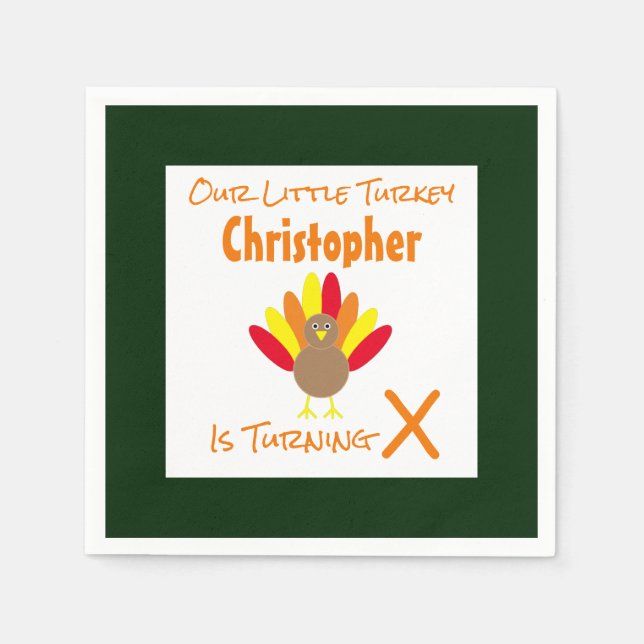 Servilleta De Papel Cumpleaños de la Pequeña Turquía (Anverso)