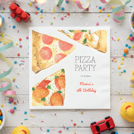 Servilleta De Papel Cumpleaños de la pizza acuarela