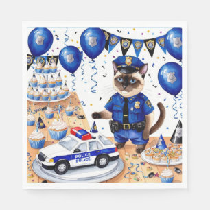 Servilleta De Papel Cumpleaños de la policía