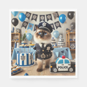 Servilleta De Papel Cumpleaños de la policía