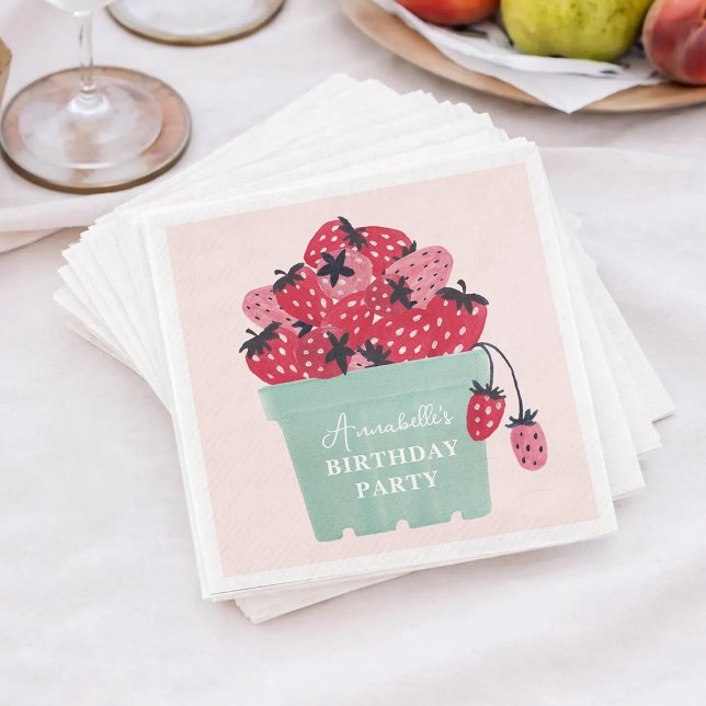 Servilleta De Papel Cumpleaños de la primera fresa de Berry (Subido por el creador)