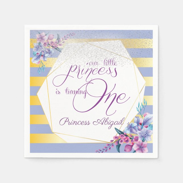Servilleta De Papel Cumpleaños de la Princesa Floral (Anverso)