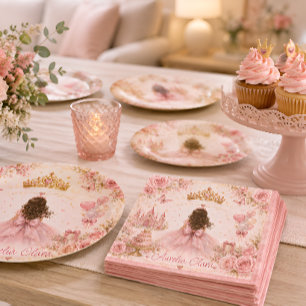 Servilleta De Papel Cumpleaños de la Princesa Rosa