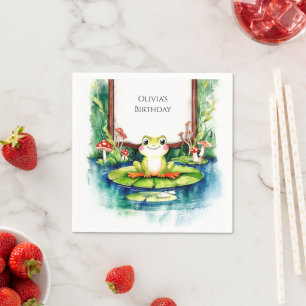 Servilleta De Papel Cumpleaños de la Rana Colorida de los Niños