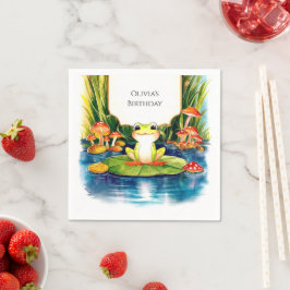 Servilleta De Papel Cumpleaños de la rana mágica simple