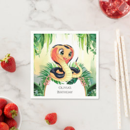 Servilleta De Papel Cumpleaños de la serpiente Reptiles Sencillos