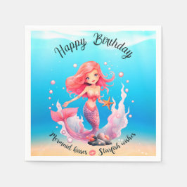 Servilleta De Papel Cumpleaños de la sirena