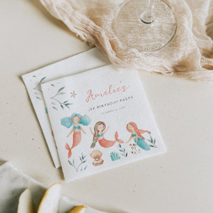 Servilleta De Papel Cumpleaños de la Sirenita