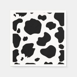 Servilleta De Papel Cumpleaños de la Vaca con Manchas de Impresión Neg