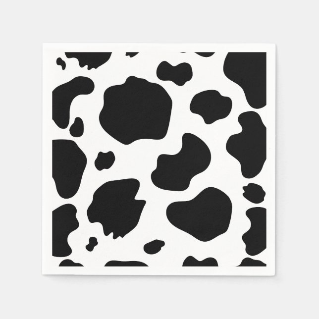Servilleta De Papel Cumpleaños de la Vaca con Manchas de Impresión Neg (Anverso)