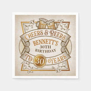 Servilleta De Papel Cumpleaños de las cervezas