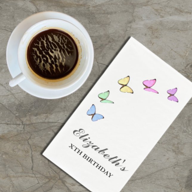 Servilleta De Papel Cumpleaños de las Mariposas Coloridas (Subido por el creador)