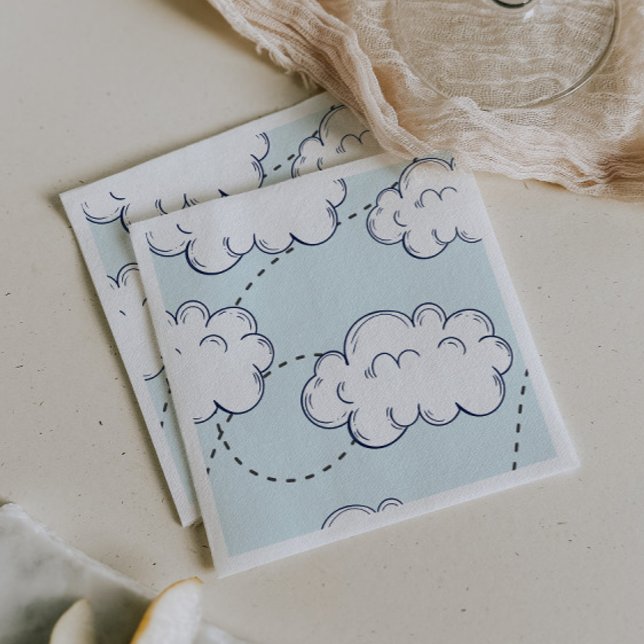 Servilleta De Papel Cumpleaños de las nubes del avión de Time Flies (Subido por el creador)