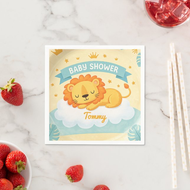 Servilleta De Papel Cumpleaños de León con nombre personalizado – Safa (In situ)