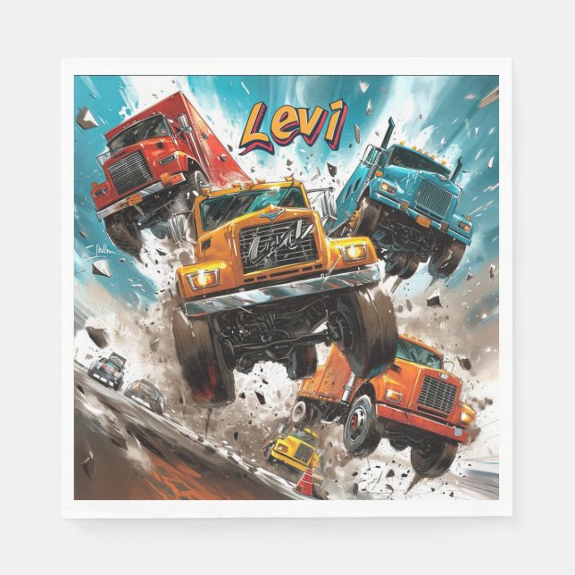 Servilleta De Papel Cumpleaños de Levi (Anverso)