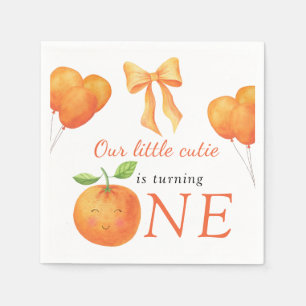 Servilleta De Papel Cumpleaños de Little Cutie Orange Citrus 1