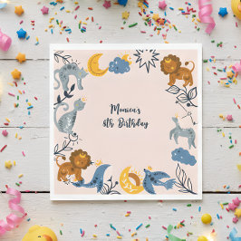 Servilleta De Papel Cumpleaños de los boho celestes