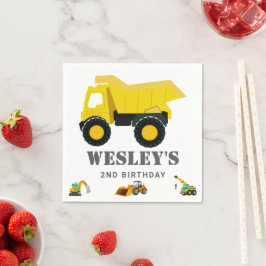 Servilleta De Papel Cumpleaños de los camiones de construcción