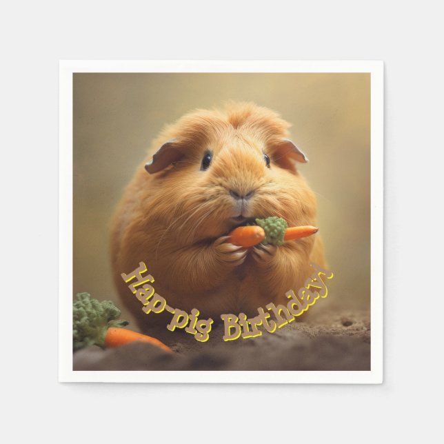 Servilleta De Papel ¡Cumpleaños de los cerdos de Hap! (Anverso)