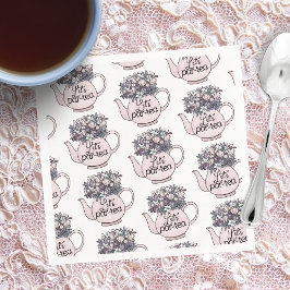 Servilleta De Papel Cumpleaños de los Chicas de la tetera floral de pe