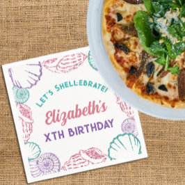 Servilleta De Papel Cumpleaños de los Chicas de las conchas marinas
