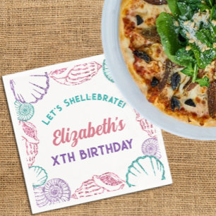 Servilleta De Papel Cumpleaños de los Chicas de las conchas marinas