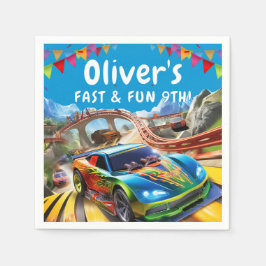 Servilleta De Papel Cumpleaños de los Coches de Raza