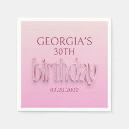 Servilleta De Papel Cumpleaños de los diamantes rosados