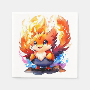 Servilleta De Papel Cumpleaños de los niños de aves de Fuego Phoenix